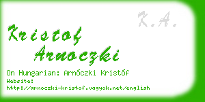 kristof arnoczki business card